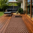 thumbnail image 1 of BESTVUE Runner Rug Outdoor Non Slips Carpet Runners Indoor Utility Area Rugs Mat for Kitchen Hallway Entryway Garage with Rubber Backing Checkred Brown 2ft x 6ft, 1 of 7
