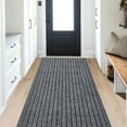 thumbnail image 1 of BESTVUE Runner Rug Outdoor Non Slips Carpet Runners Indoor Utility Area Rugs Mat for Kitchen Hallway Entryway Garage with Rubber Backing Striped Grey 2ft x 5ft, 1 of 7