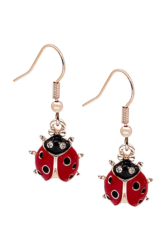 1 Pair Ladybug Dangle Drop Earrings Lightweight Alloy Fashion Jewelry for Women, Easy to Wear, Perfect for Ceremonies and Daily Use