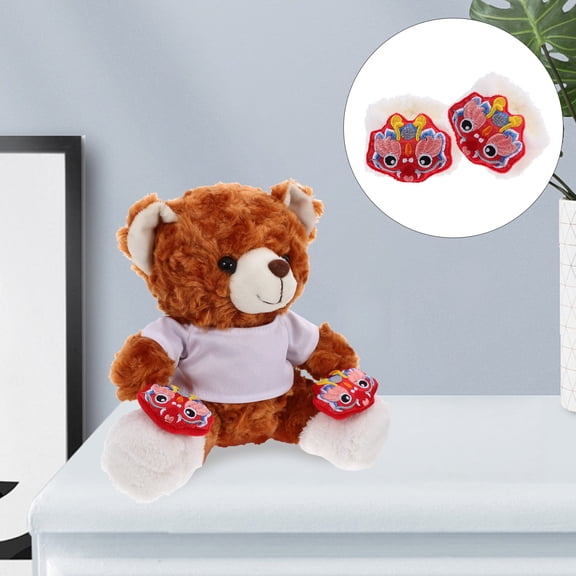 BESTYASH 1 Pair Shoes Toy Mini Shoes Ornaments Multi Plush Materials Decoration