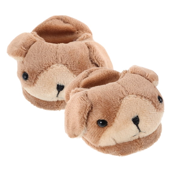 BESTYASH 1 Pair Soft Doll Shoes for Winter Plush Light Brown Stylish Accessory for Doll Collectors