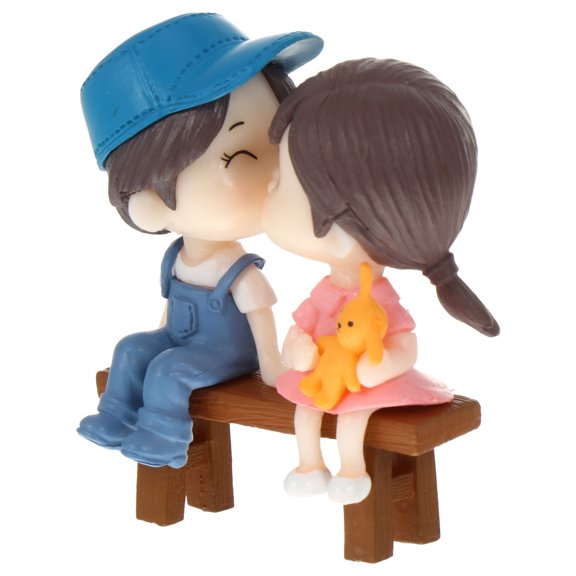BESTYASH 1 Pair Valentine Day Figurines PVC Wedding Accessory Blue for Collectibles
