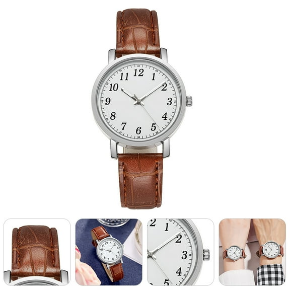 BESTYASH 1 Pc Minimalist Digital Watch Light Brown Round Glass Alloy Daily Wear Occasions