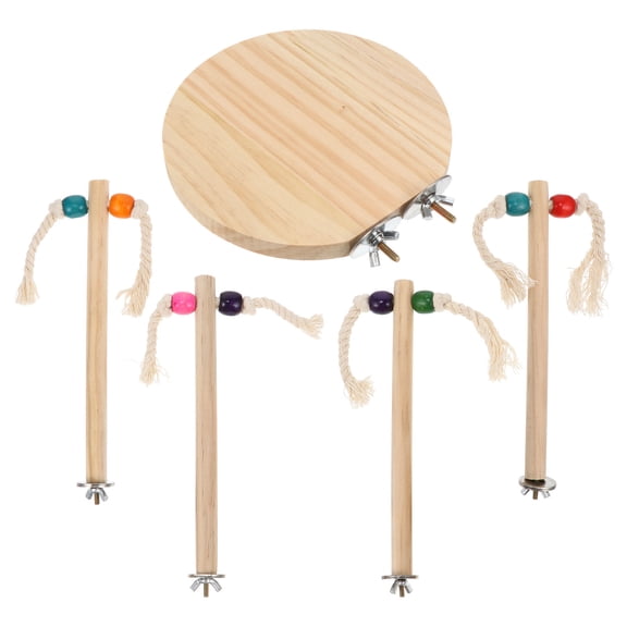 BESTYASH 1 Set Bird Standing Pole Wood Platform for Parrots at Home