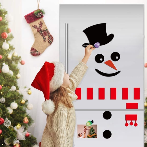 BESTYASH 1Pc Store Glass Christmas Sticker Red PVC Easy Install Decorative Wall Decal