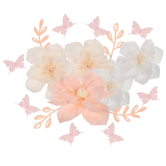 BESTYASH 1 Set Butterfly Flower Wall Decor in Pink for DIY Craft and Wall Decor