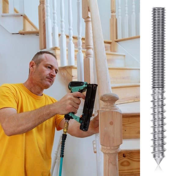 BESTYASH 1 Set Double Headed Hanger Bolts Self Tapping Screws for Furniture and Structures Socket Design 6 Pcs