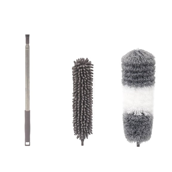 BESTYASH 1 Set Duster Kit Fiber Light Grey for Comprehensive Cleaning