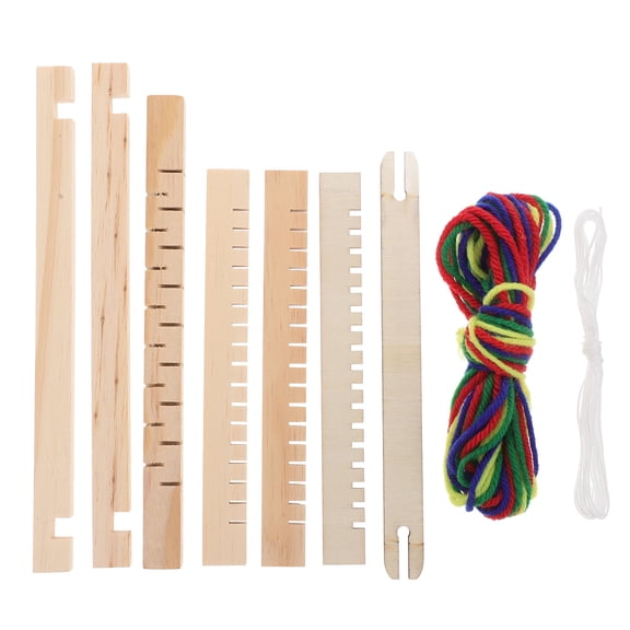 BESTYASH 1Set Handmade Weaving Machine Beige Wood Frame Craft Tool for Beginner Weaving