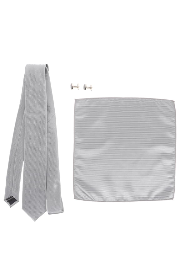 1 Set Mens Ties Accessories Pocket Square Grey Polyester Coordination