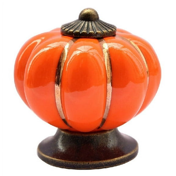 BESTYASH 1 Set Novelty Pumpkin Cabinet Knob Pull Handle Ceramic Orange