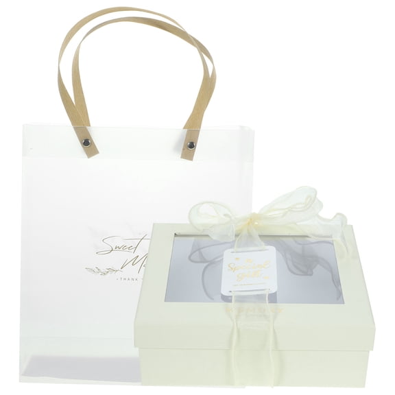 BESTYASH Festival Packaging Box Set for Friends, Beige Holiday Present Holder, Christmas Wrap Kit