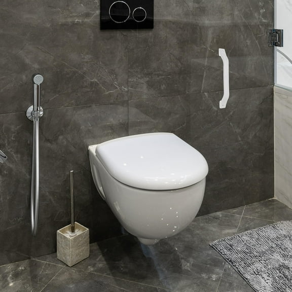 BESTYASH RV Bathroom Handrail White Plastic Safety Support Bar for Home and to Install