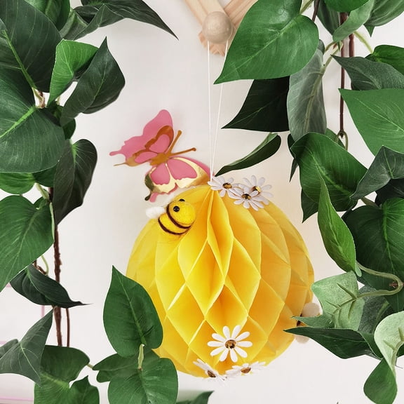 BESTYASH 1 Set Party Honeycomb Decoration in Yellow for Wedding and Birthday Decor