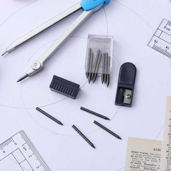 BESTYASH 1 Set Replacement Lead for Compass Flat Design Blacklead for Students Stationery Back to School