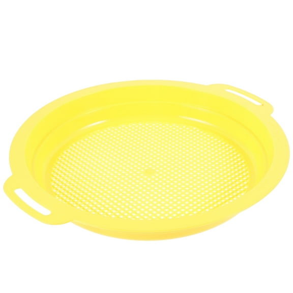 BESTYASH 1Set Yellow Mesh Sand Sifter Pan for Plated Gold Panning with Non Slip Handle Durable