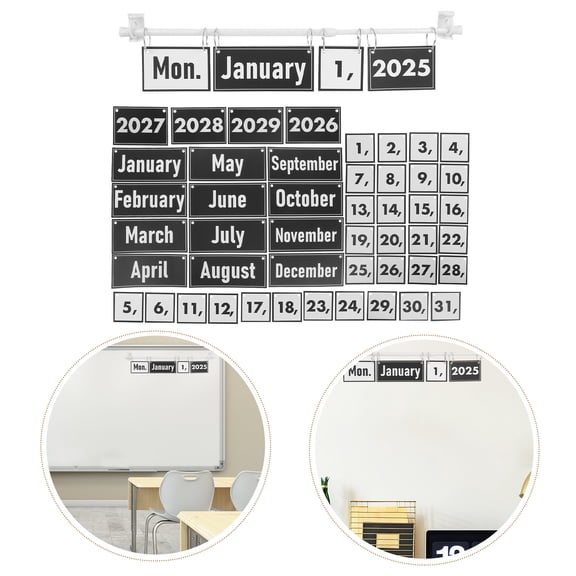 BESTYASH 1 Set Wall Calendar Black Rectangular Flip Calendar For Classroom Organized Learning Environment