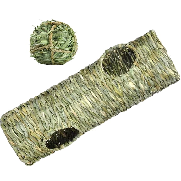 BESTYASH 1 Set of Cat Tunnels Multi Colored Natural Reed Grass Interactive Play for Hamsters