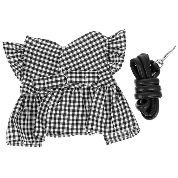 BESTYASH 1 Set of Dress Leash Set for Rabbit Black Cloth Dress Shape for Outdoor Party