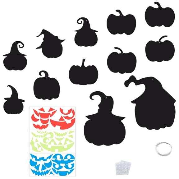 BESTYASH 1 Set of Glowing Stickers Black Wall Decoration for Horror Themed Party