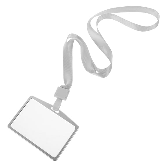 BESTYASH 1 Set of ID Card Holder with Detachable Lanyard Design Silver for Office Workers
