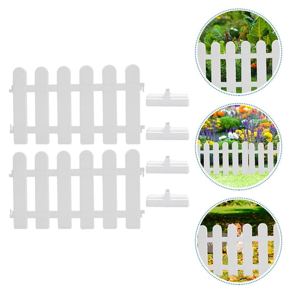BESTYASH 1 Set White PVC Decorative Outdoor Fence with -in Installation for Garden and Yard