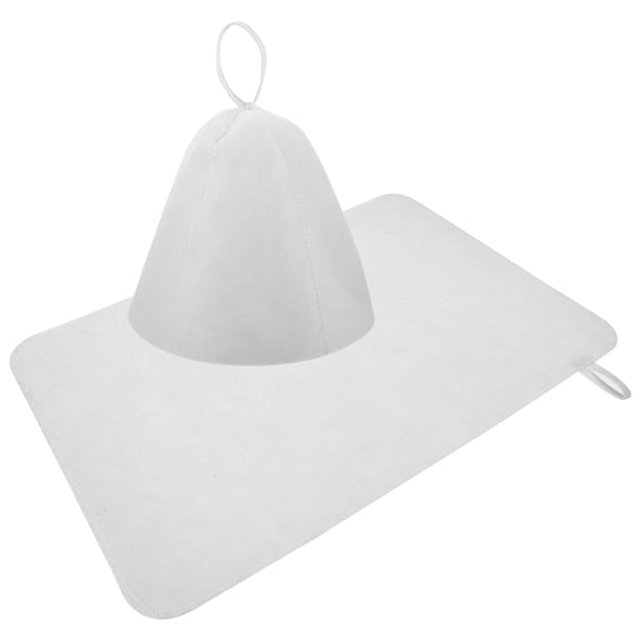 BESTYASH 1 Set of Sauna Cap Pad Set for Adults White Breathable Bathroom Accessories