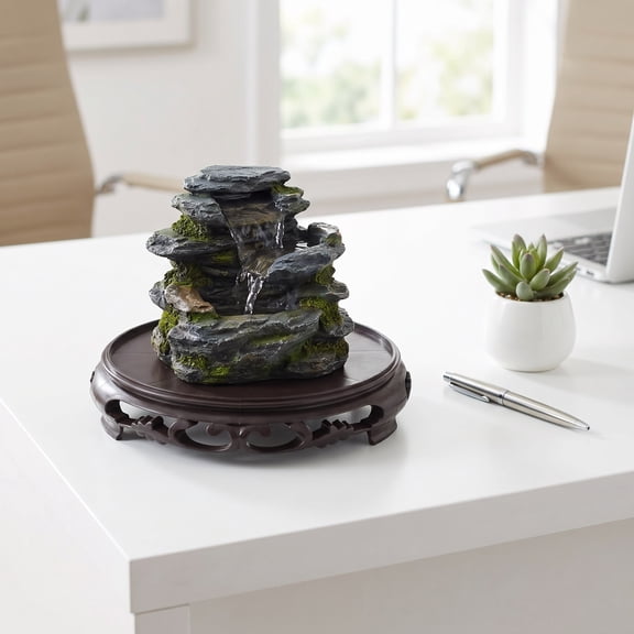 BESTYASH Plastic Plant Stand and Fountain Display Pedestal for Indoor Use with Stable Round Base