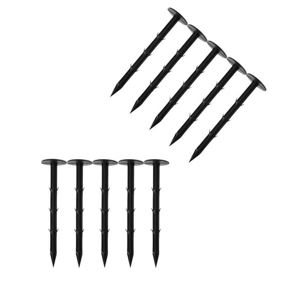 BESTYASH Black Plastic Ground Stakes 10 Pcs PP Tent Pegs for Camping Hiking Outdoor Activities