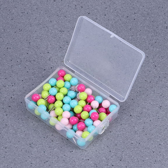 BESTYASH 100 Assorted Color Metal and Plastic Drawing Pins for Office Use Ideal for Corkboards and Maps, 10mm