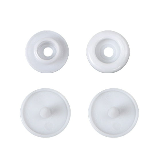 BESTYASH 100 Sets White Plastic Snap Fasteners for Fabric Sewing Crafts and Easy to Use