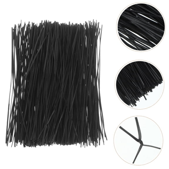 BESTYASH 1000Pcs Black USB Cable Ties Sturdy Flexible Wire Fixing Straps for Organizing Power Cords