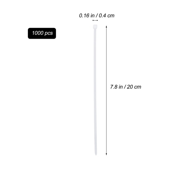 BESTYASH 1000Pcs White Nylon Cable Ties Heavy Duty Double Buckle for Organizing and Fixing Objects