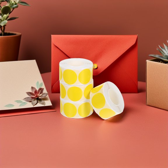 BESTYASH 1000Pcs Yellow Blank Round Stickers Strong Adhesive Labels for Office Garage Sale and Inventory Coding