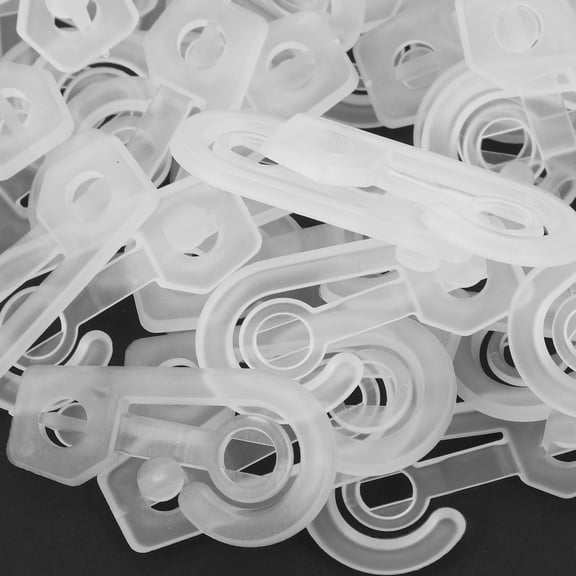 BESTYASH 100Pcs Transparent Plastic J Hooks for Underwear Sock Holder and Display Organizer