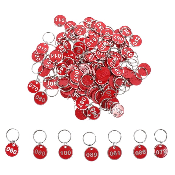 BESTYASH 100Pcs Aluminum Locker Numbers for Swimming Pool Red Aluminum Alloy