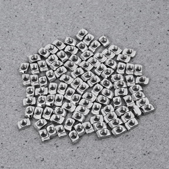 BESTYASH 100Pcs Aluminum Profile T Nut M5 Plated Silver Carbon Steel with Rust Resistant Surface