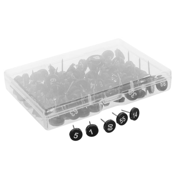 BESTYASH 100Pcs Black Flat Push Pins with Numbers for Home Office Cork Board and Picture Display