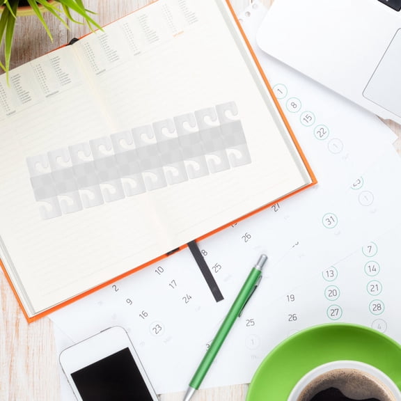 BESTYASH 100Pcs Clear Plastic Hanging Tabs with Self Adhesive for Versatile Use