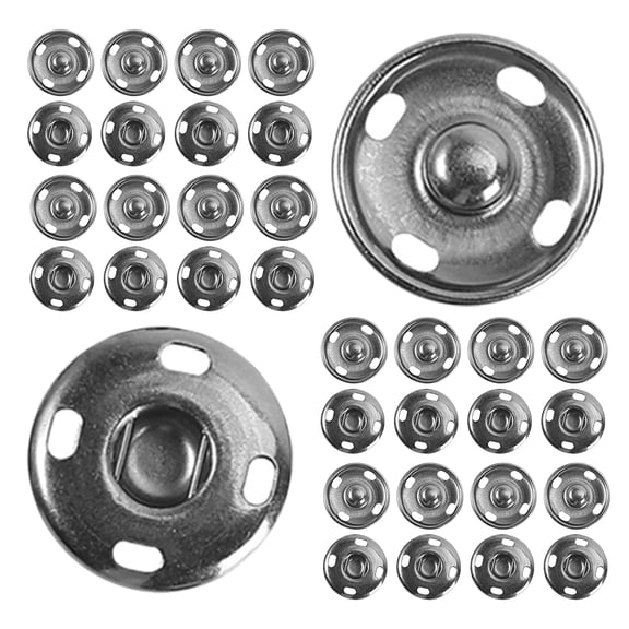 BESTYASH 100Pcs Dark Grey Metal Button Clasps Snaps Durable Sew on Fasteners for Jackets Coats and Pants