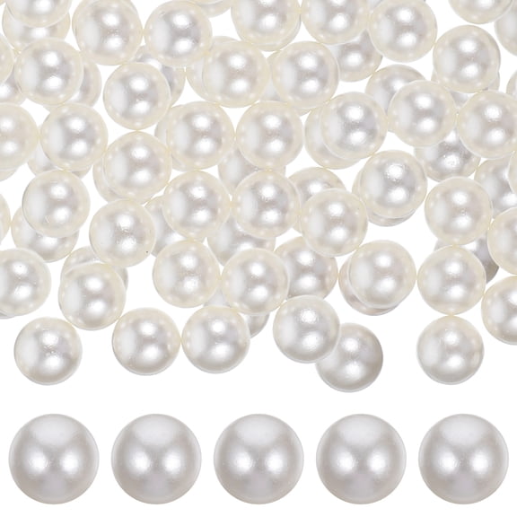BESTYASH White ABS Vase Filler Pearls, No Hole, Ideal for Crafting, 100Pcs