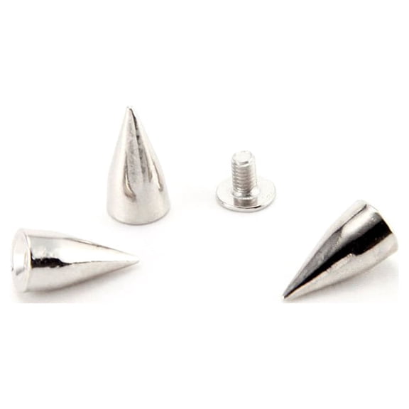 BESTYASH 100Pcs Decorative Punk Spikes Rivets Silver Cone Studs for Bag