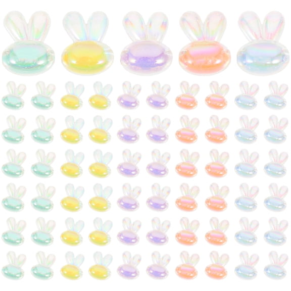 BESTYASH 100Pcs Durable Acrylic Bunny Beads for DIY Bead Curtain Hair Accessories and Crafts
