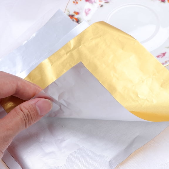 BESTYASH 100Pcs Golden Aluminium Foil Wrapping Paper for Chocolate Candy Decorative Packaging