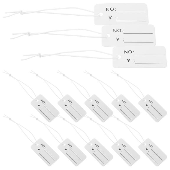 BESTYASH 100Pcs Hanging Price Tags Paper with String for Clothes and Jewelry Marking