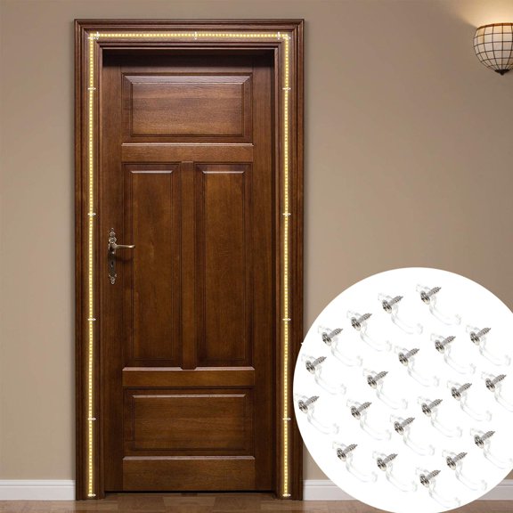 BESTYASH 100Pcs LED Strip Light Clips ABS Plastic Lamp Mounting Clips with Screws for Secure Hold