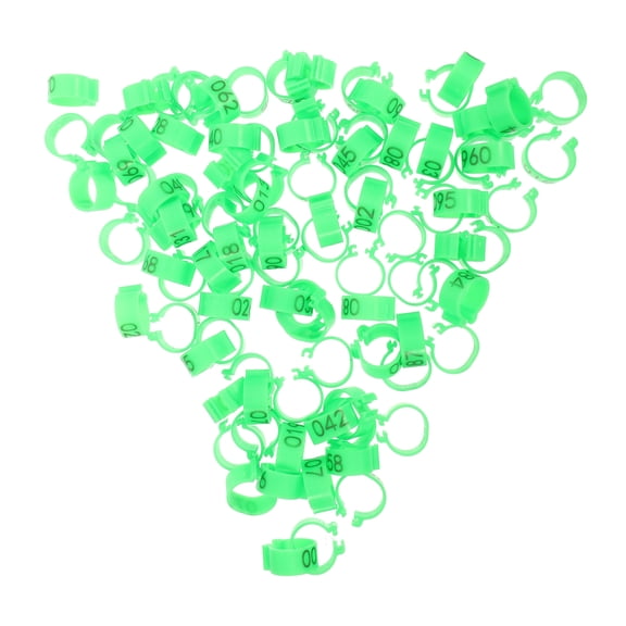 BESTYASH 100Pcs Light Green Bird Identification Leg Bands Plastic Foot Rings for Pet Birds and Poultry