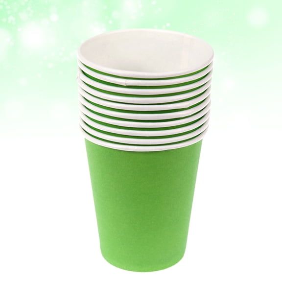BESTYASH 100Pcs Light Green DIY Paper Cups Disposable Environmentally Friendly for Craft Activities