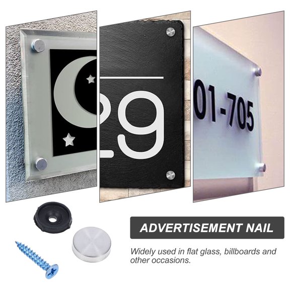 BESTYASH 100Pcs Stainless Steel Mirror Screw Caps with Decorative Covers for Glass Sign Fastening