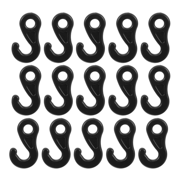 BESTYASH 100Pcs Lightweight Black Plastic Tent Hooks for Canopy with Stable Wind Resistant Design
